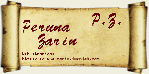 Peruna Zarin vizit kartica
